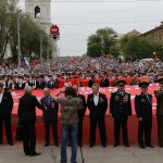 Члены организации Боевое Братство вр время шествия Бессмертного полка в Астрахани